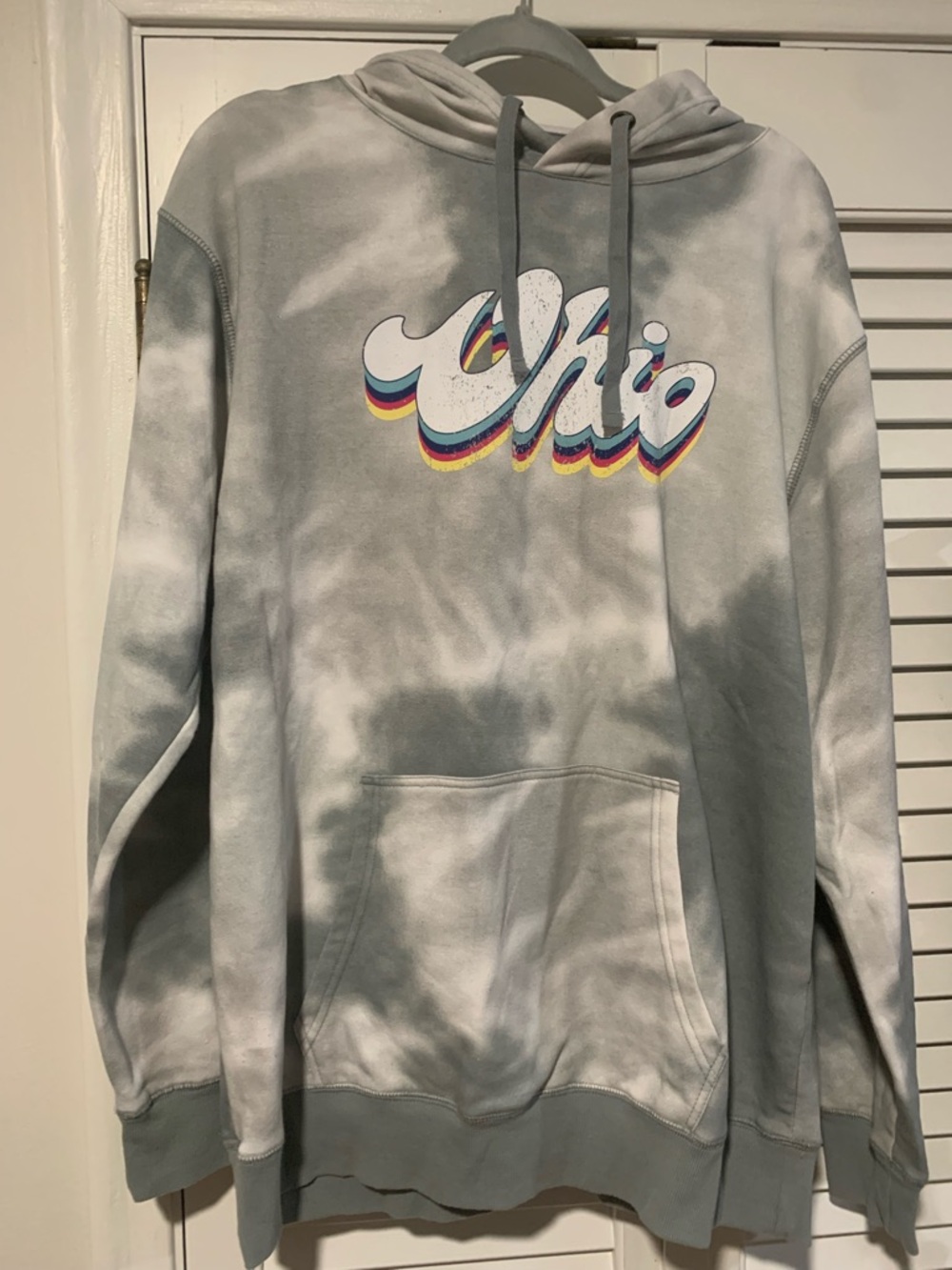 Gray Tie-Dye 'Ohio' Graphic Hoodie